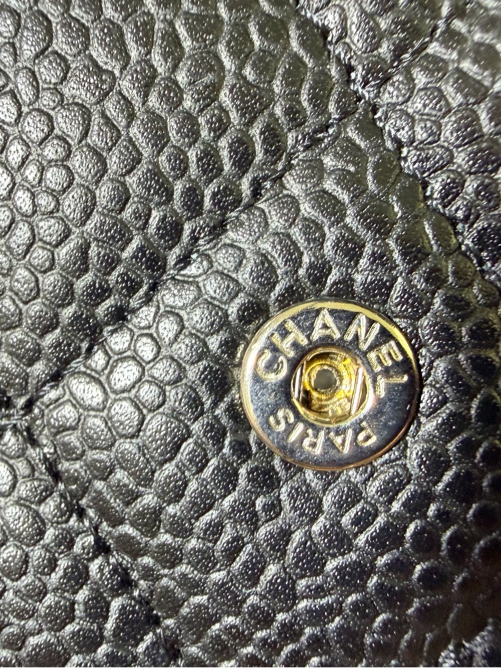 NWT CHANEL Black Quilted Caviar Leather Long Wallet with Silver CC - Picture 9 of 15